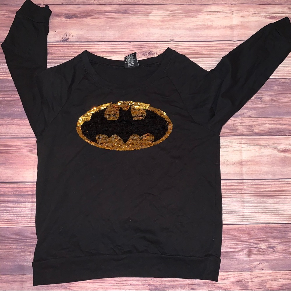 BATMAN SHIRT Women’s SEQUINS UP ALL NIGHT/BATMAN